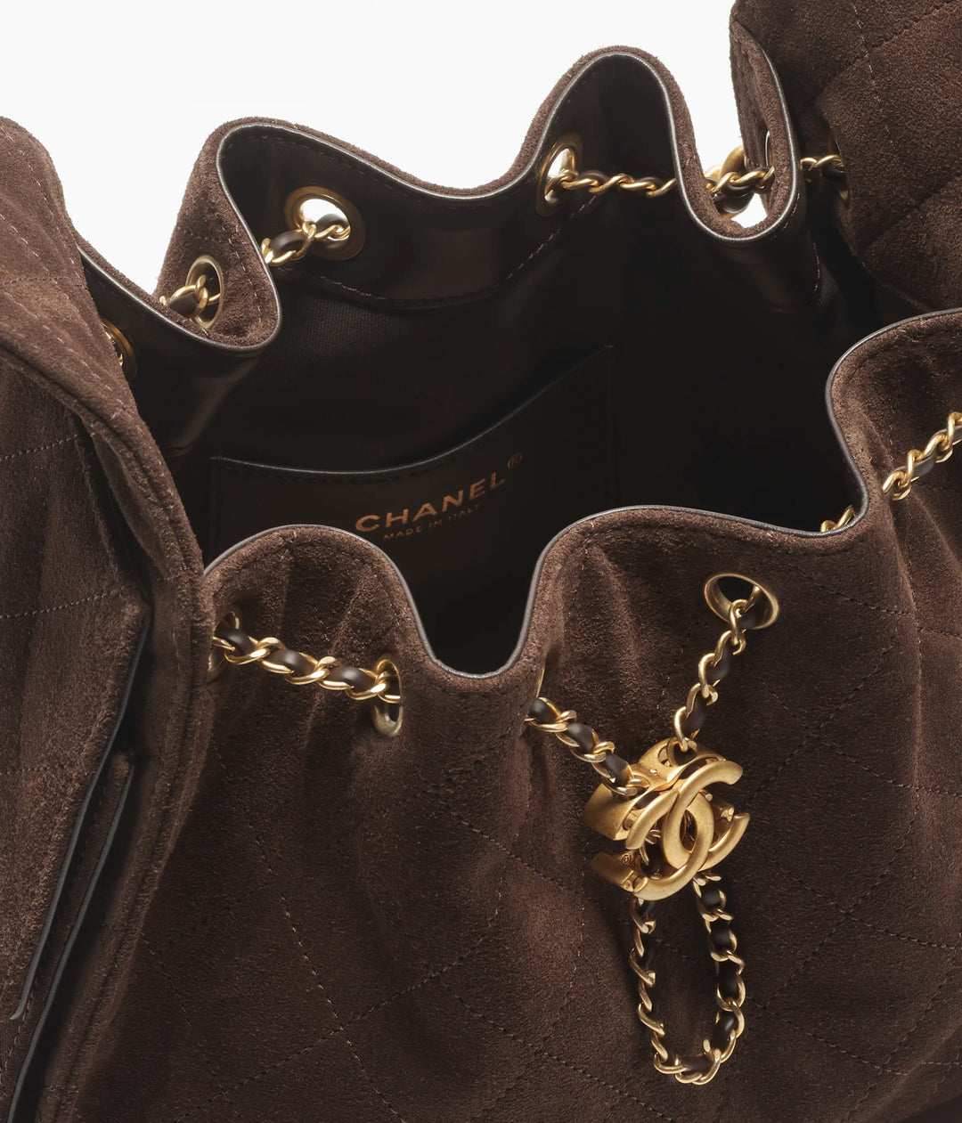 Chanel 25 Brown Suede Small Hobo Bag