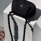 Chanel 1997 Limited Edition Black Cord Flap Bag