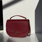 Chanel 17B Small Burgundy Coco Curve Messenger Flap Bag
