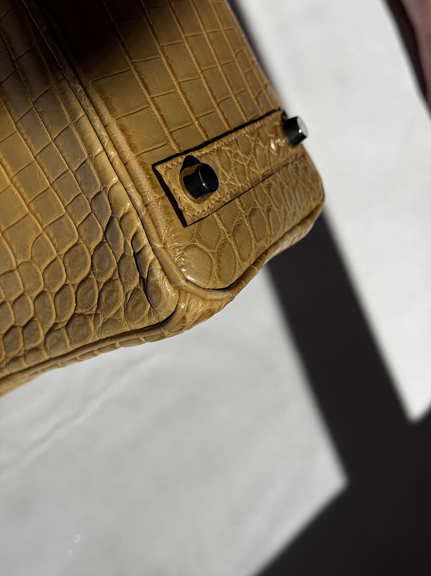 Hermes Matte Crocodile Poussiere Birkin 25 PHW