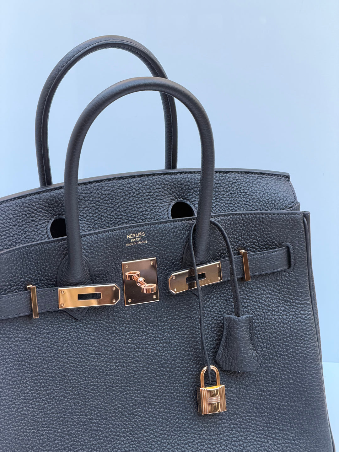 Hermès Birkin 30 — Noir Togo with Rose Gold Hardware