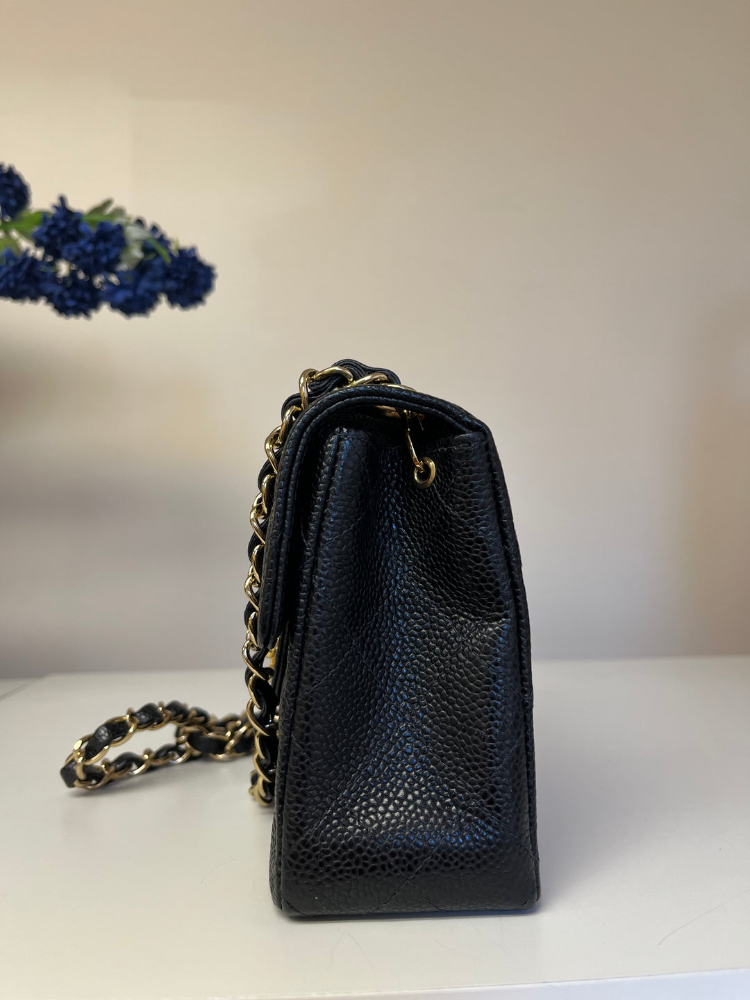 Chanel Black Caviar Vintage Mini Square Flap Bag