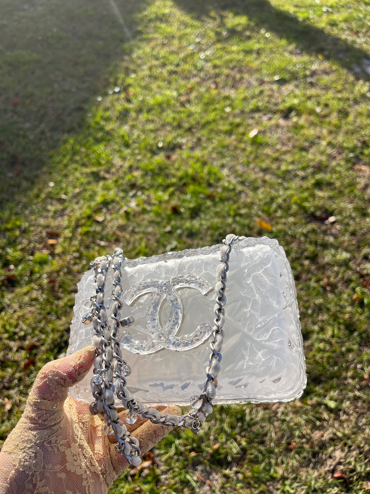 Chanel RARE Runway Acrylic Crystal CC Ice Cube Clutch