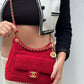 Chanel Small Red Wool Tweed Hobo