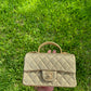 Chanel 21S Mini Metallic Gold Caviar Top Handle