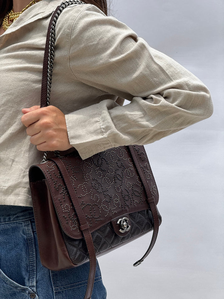 Chanel Jumbo Paris Dallas Texan Satchel Flap Bag