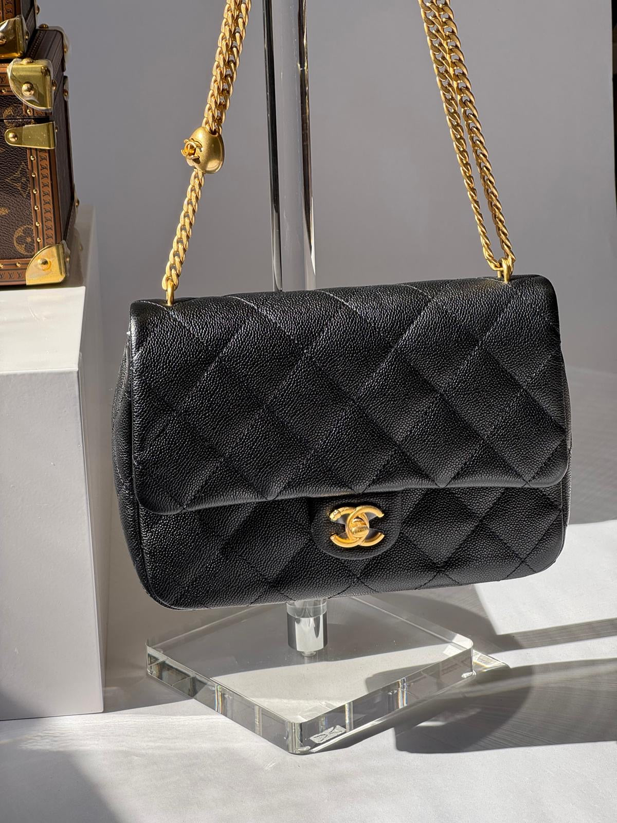 Chanel Black Medium Caviar Sweetheart Crush Flap Bag