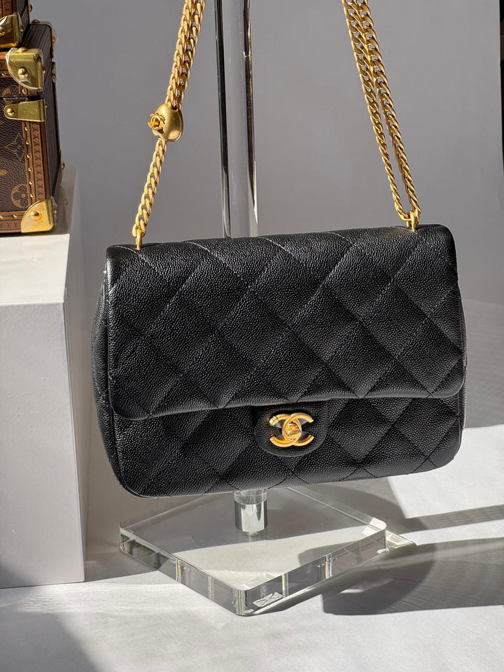 Chanel Black Medium Caviar Sweetheart Crush Flap Bag