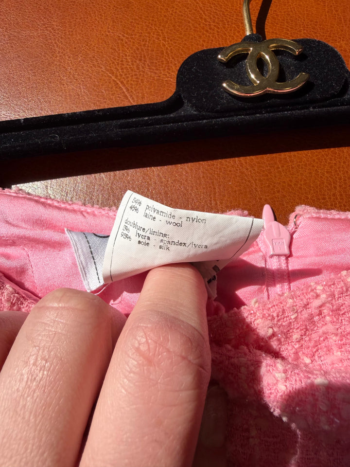 Chanel 1995 Spring “Barbie” Pink Tweed Skirt Suit