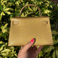 Hermes Mini Sellier Gold Metallic Chevre Dore Kelly 20