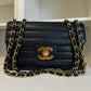 RARE CHANEL 1996 VINTAGE Caviar BLACK HORIZONTAL JUMBO CLASSIC FLAP BAG