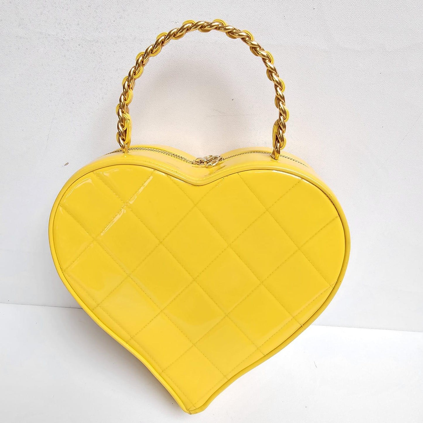 Chanel 1995 CC Yellow Heart Vanity Bag