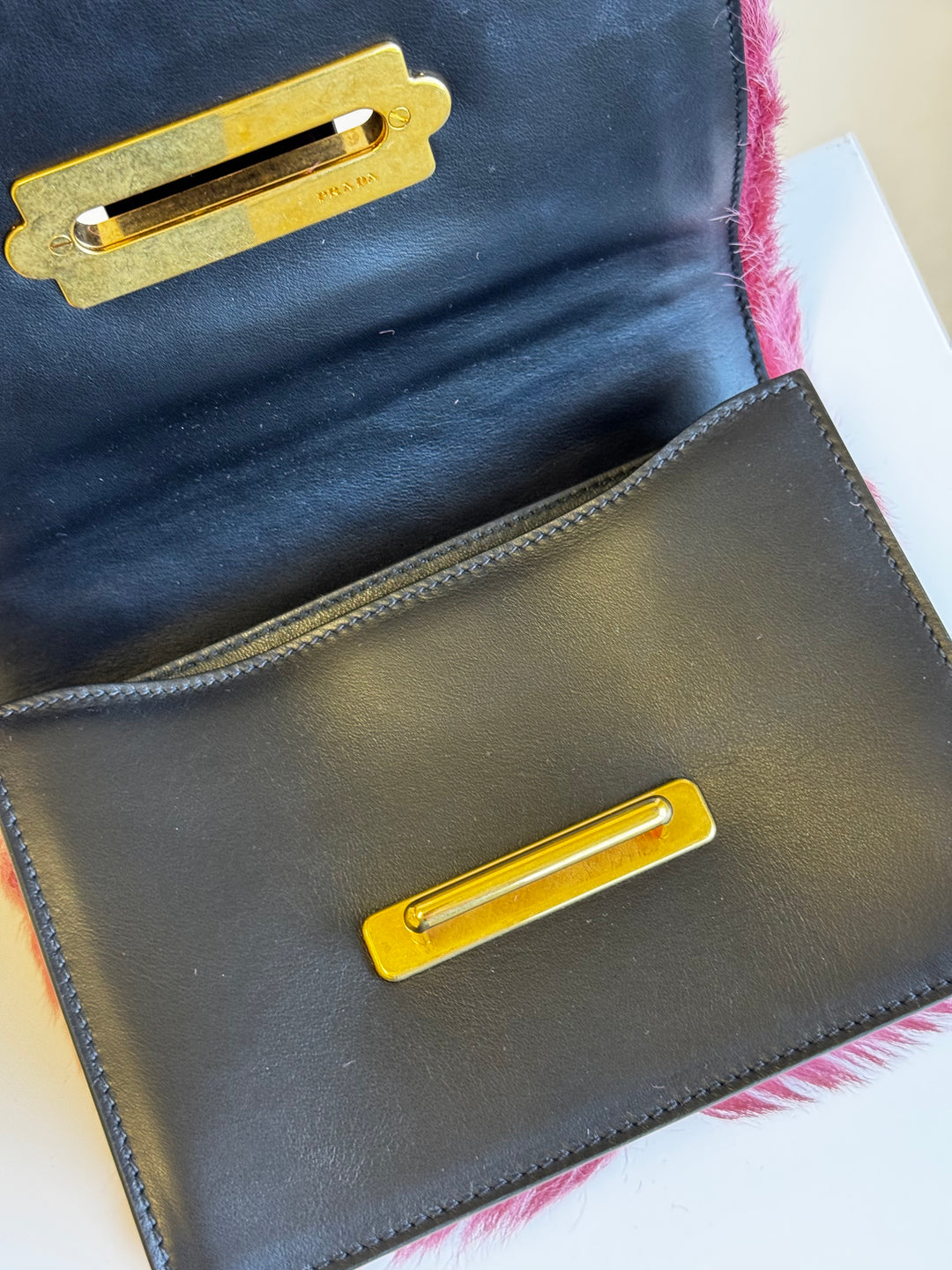 Prada Calf Hair Pink Cahier Crossbody Bag