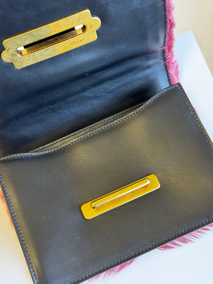 Prada Calf Hair Pink Cahier Crossbody Bag