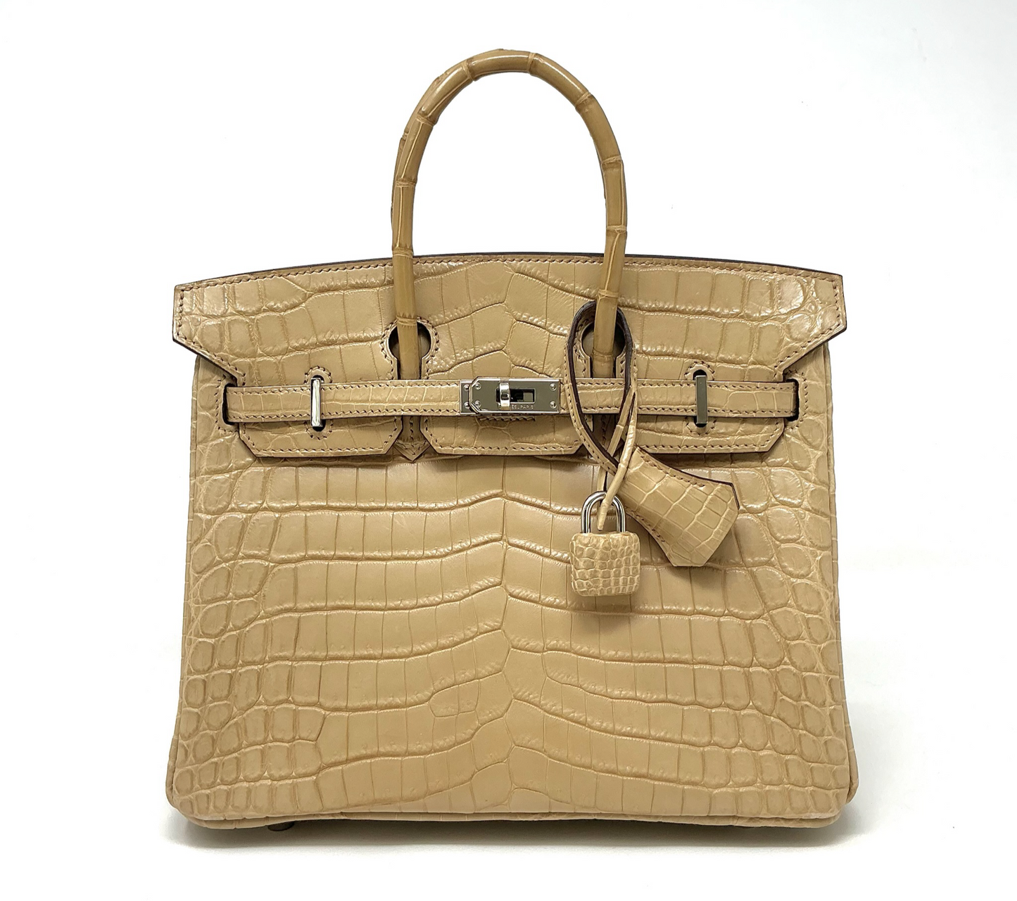 Hermes Matte Crocodile Poussiere Birkin 25 PHW