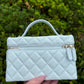 Chanel 25S Light Blue Caviar Slim Vanity Bag
