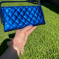 Chanel Classic Flap Patent Metallic Blue Frame Clutch