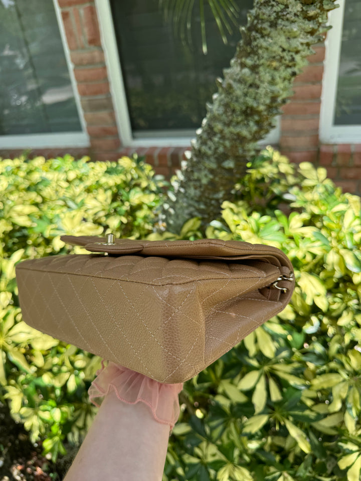 Chanel 18S Dark Beige Medium Caviar Flap Bag