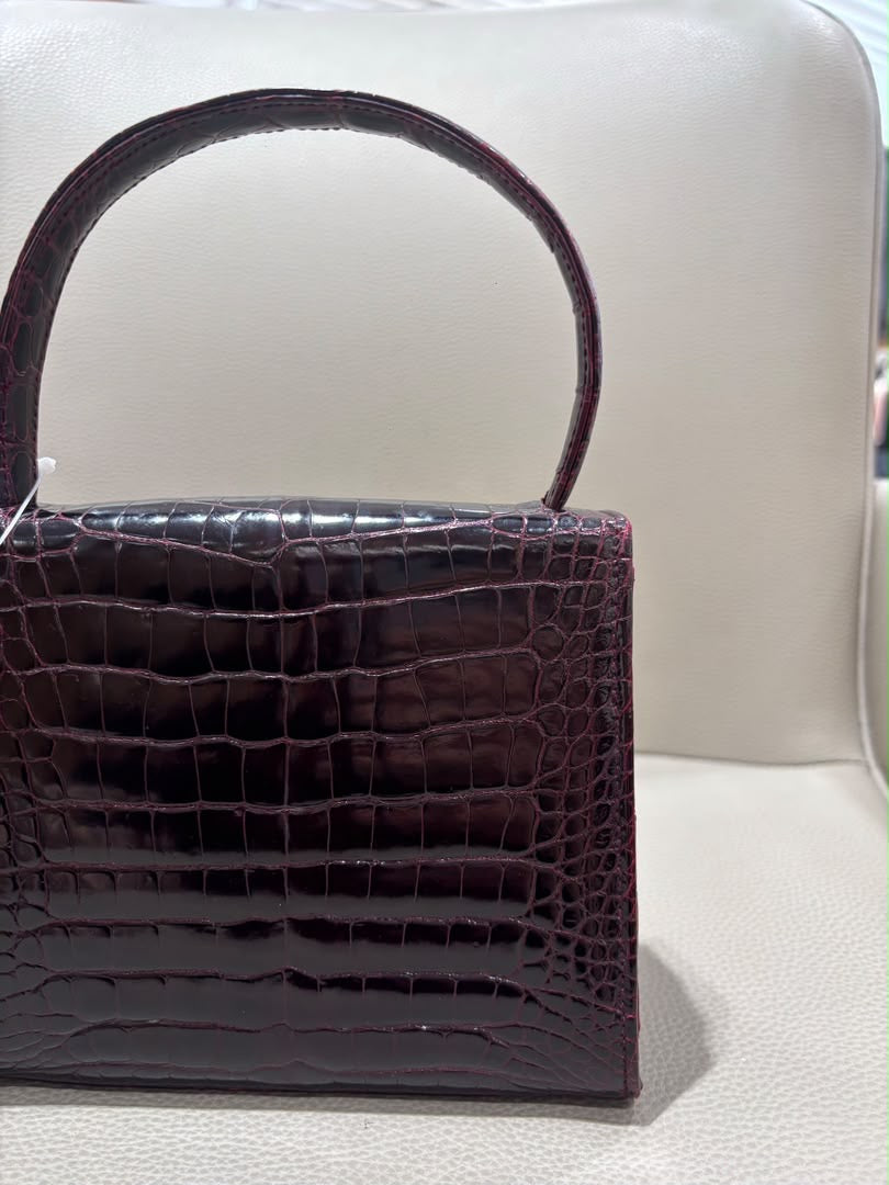 Chanel Mini Kelly Top Handle Bag Bordeaux Alligator 24K Gold-Plated Hardware 1997