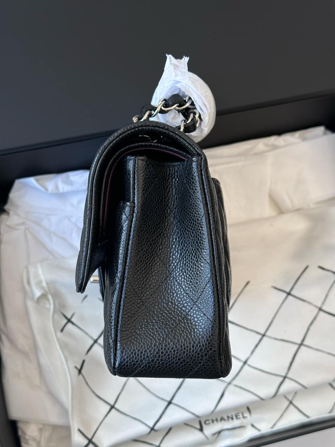 Chanel Black Medium Caviar Double Flap Bag SHW