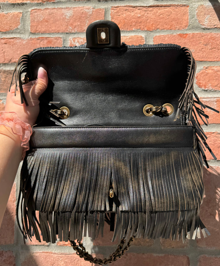 Chanel Metallic Calfskin Paris Dallas Fringe Flap Bag