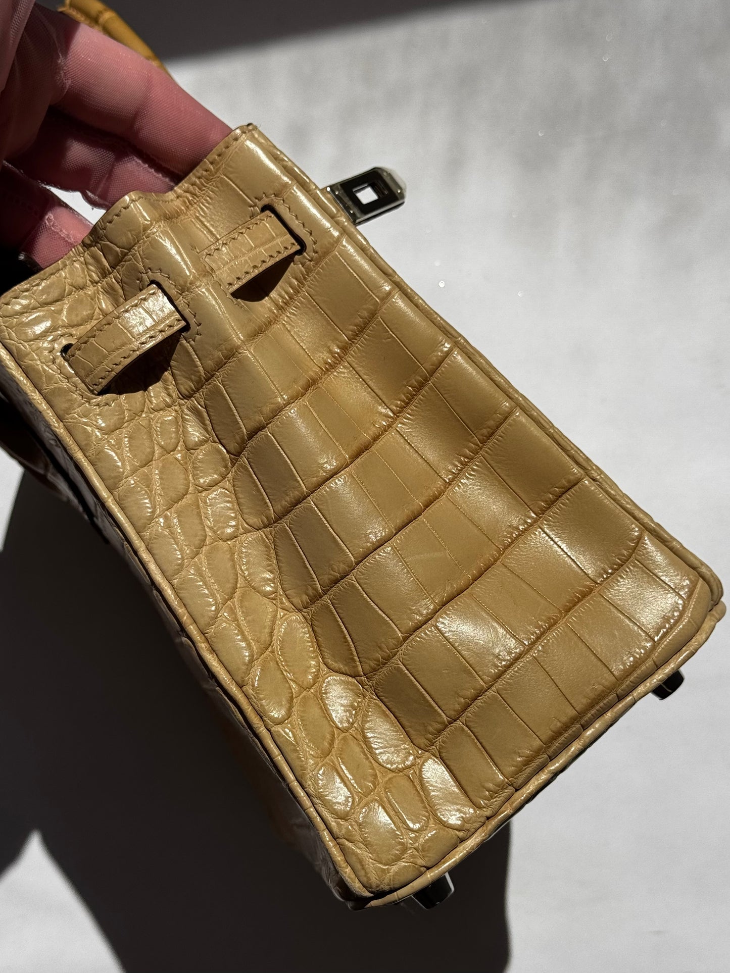 Hermes Matte Crocodile Poussiere Birkin 25 PHW