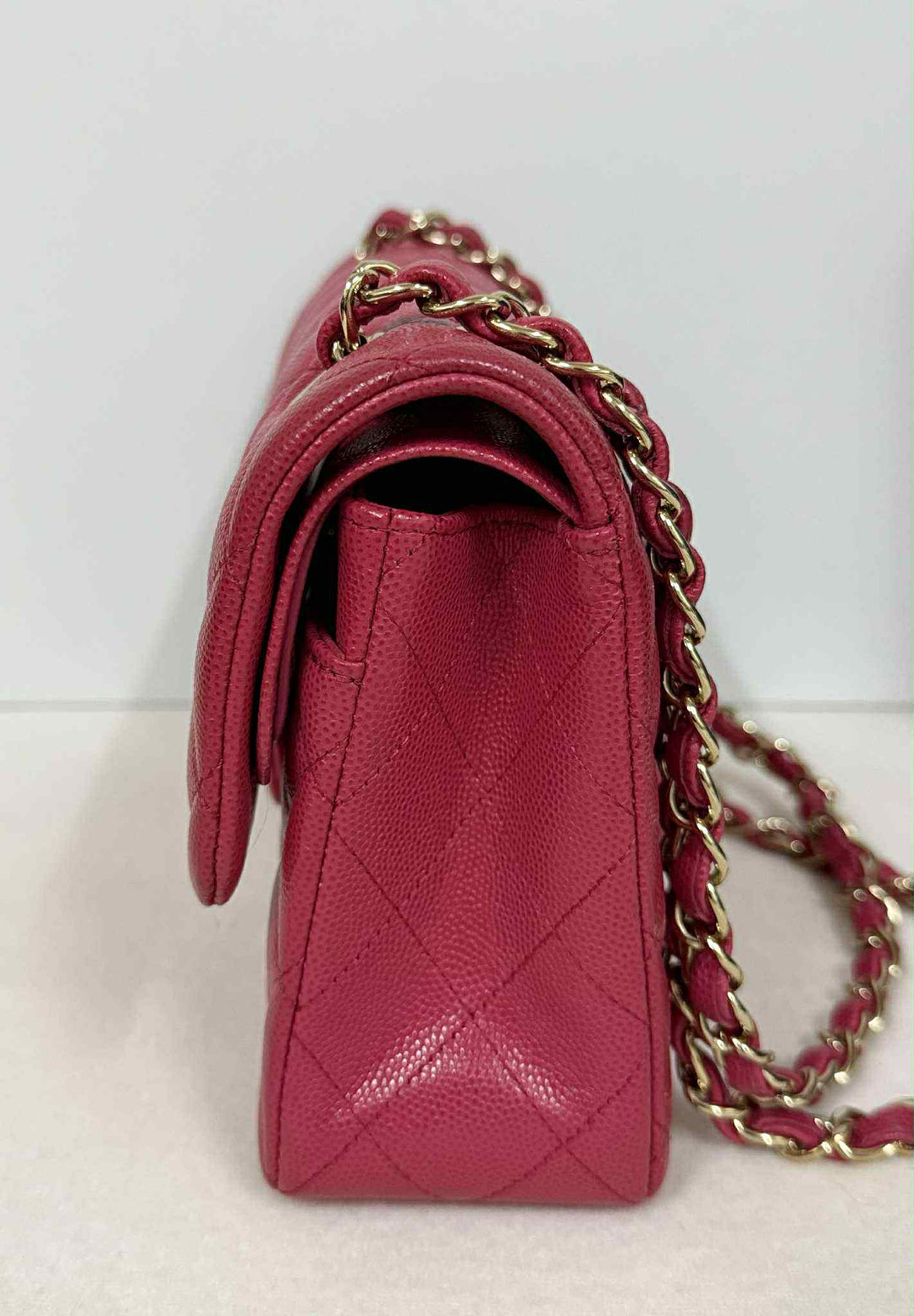 Chanel Dark Pink Small Caviar Classic Flap