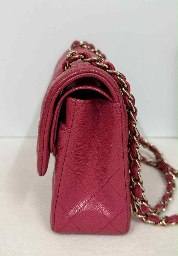Chanel Dark Pink Small Caviar Classic Flap