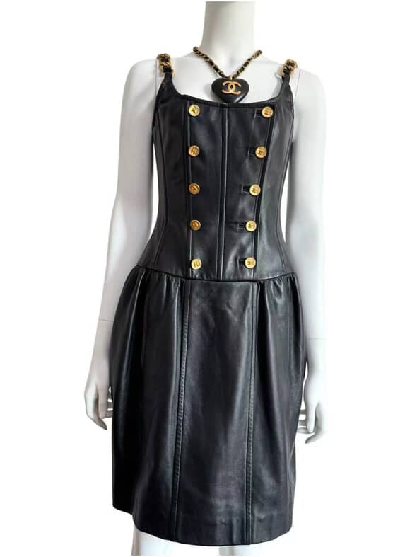 Chanel 1993 Runway Extremely Rare Leather Dress