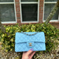 Chanel 23A Small Caviar Sky Blue Double Flap