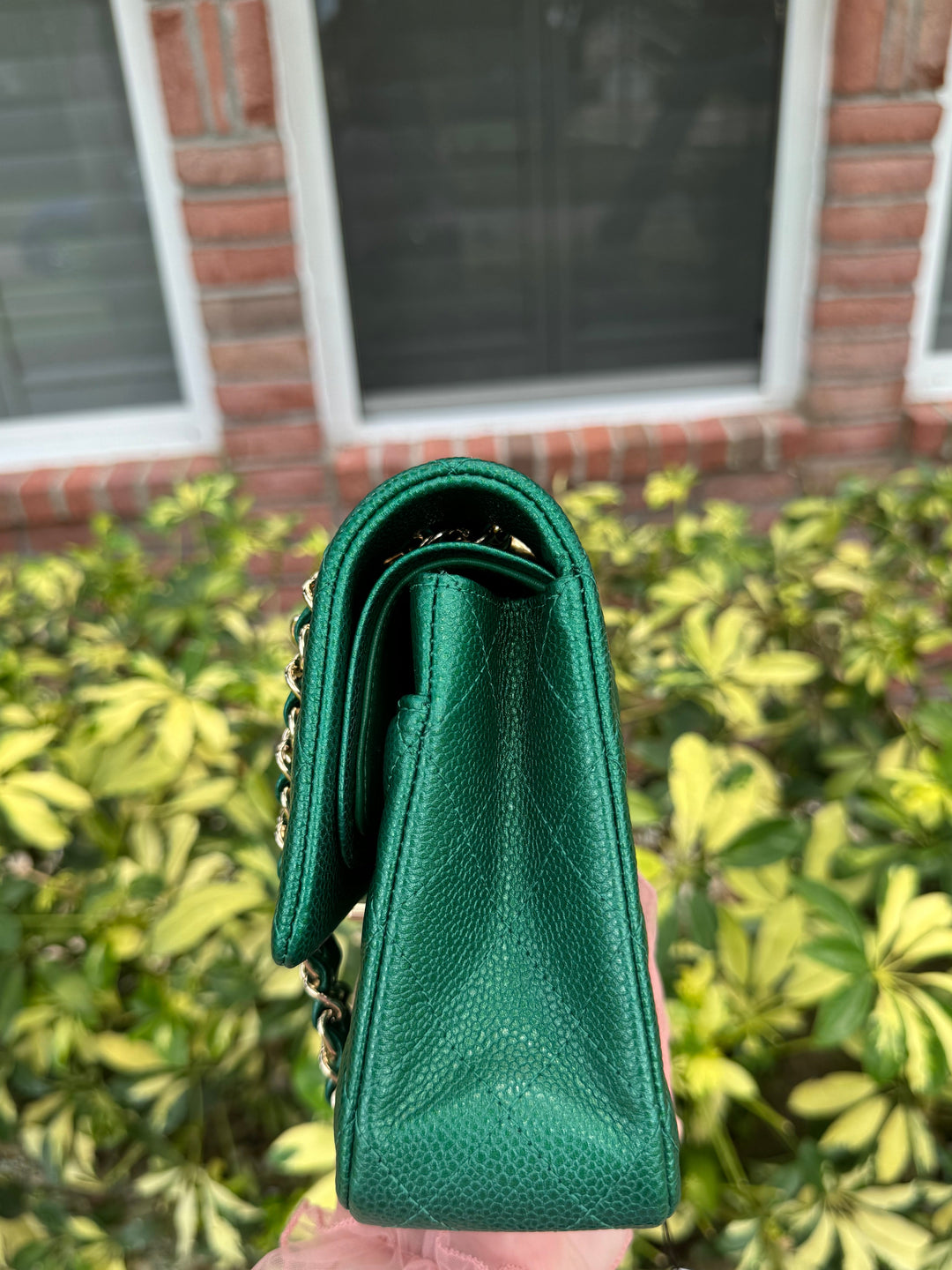 Chanel Classic Medium Double Flap Emerald Green Caviar Gold Hardware 2018