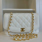 Chanel Snow White 24K Medium Caviar Diana Flap Bag