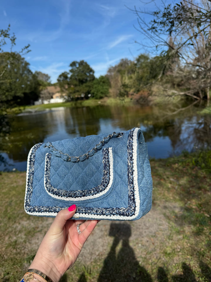 Chanel Medium Denim Braided Single Flap