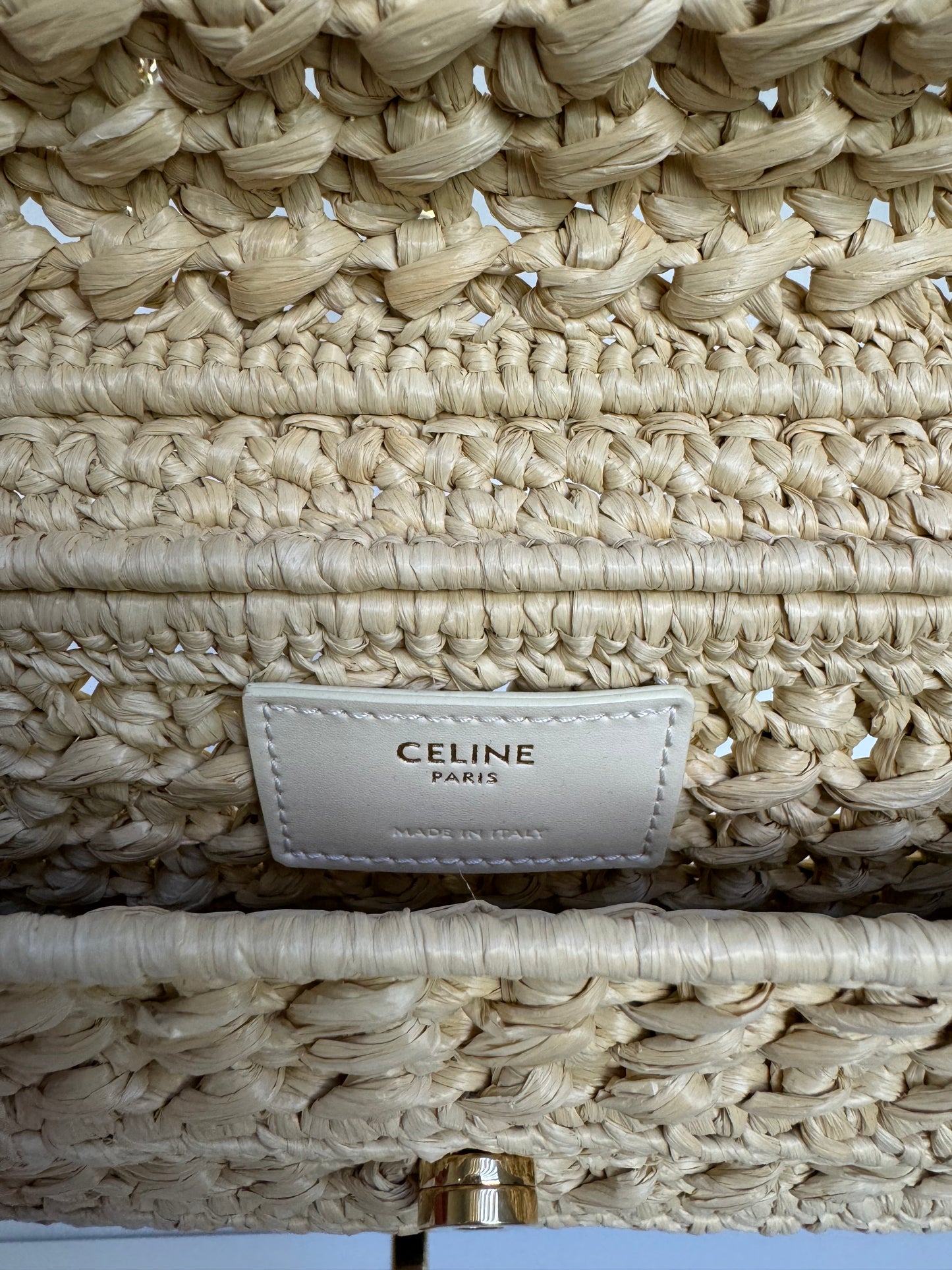 Celine 2023 Raffia Chain Shoulder Bag