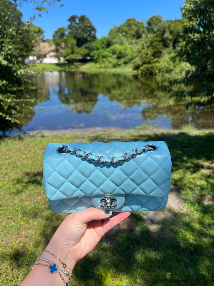 Chanel 21S Blue Neon Mini Flap