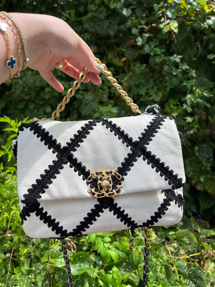Chanel 19 Medium Crochet Quilted Calfskin Flap Bag