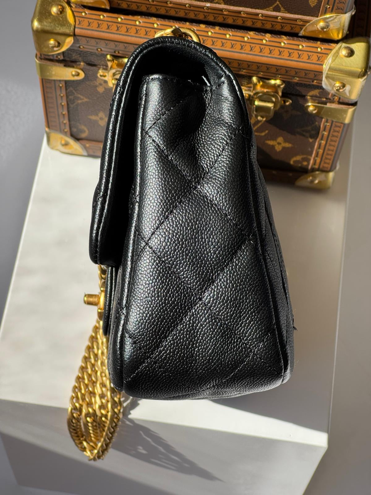 Chanel Black Medium Caviar Sweetheart Crush Flap Bag