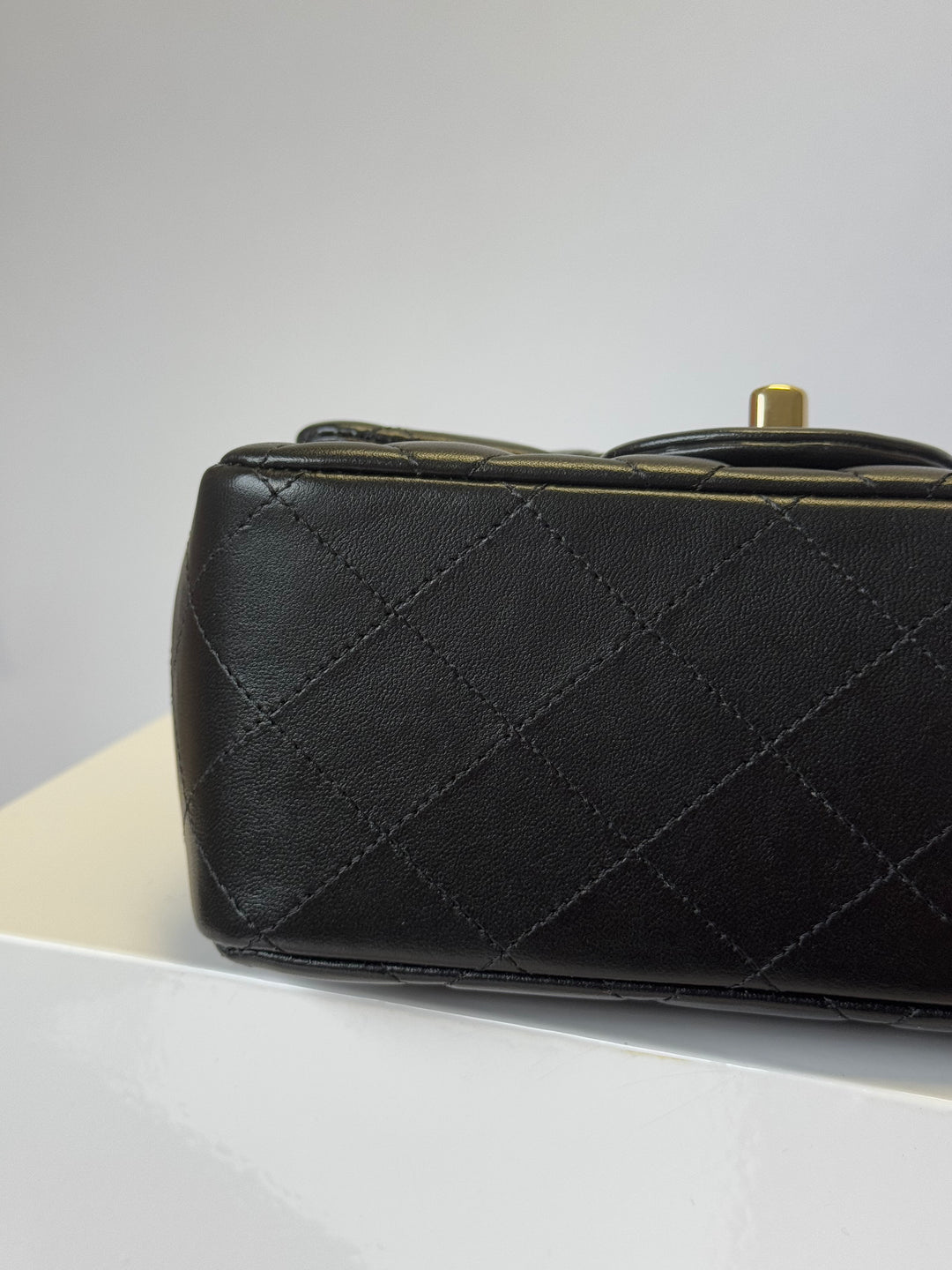 Chanel 2024 Black Mini Lambskin Square Flap Bag