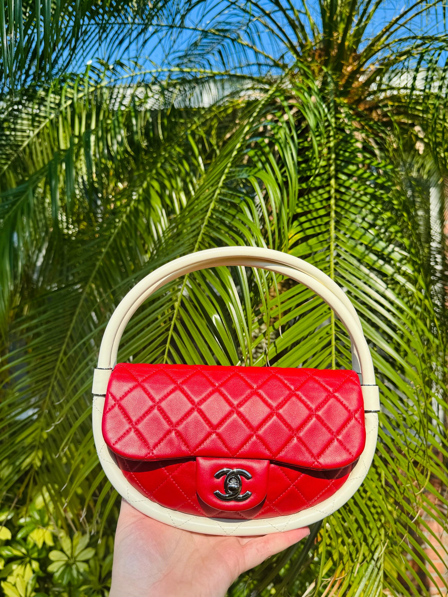 Chanel Runway Small Red Hula Hoop Bag