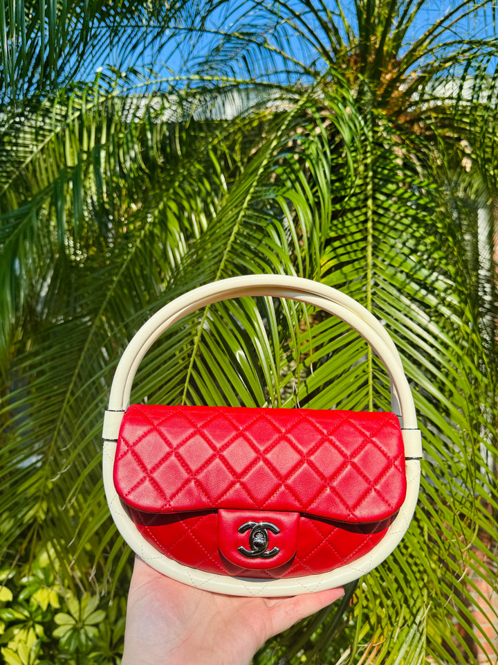 Chanel Runway Small Red Hula Hoop Bag