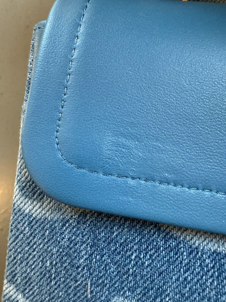 Chanel 23b Medium Denim Sequin CC Classic Flap Bag