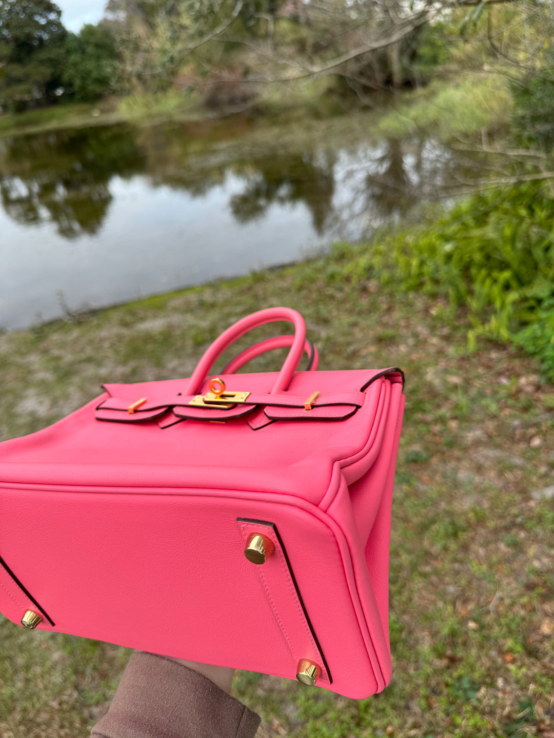 Hermes Rose Lipstick Swift Birkin 25 GHW