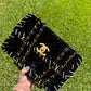 Chanel 1993 Black Velvet Whipstitch CC Flap Bag