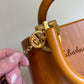 Salvatore Ferragamo Vintage Gancini Wooden Bucket Bag + Coin Pouch