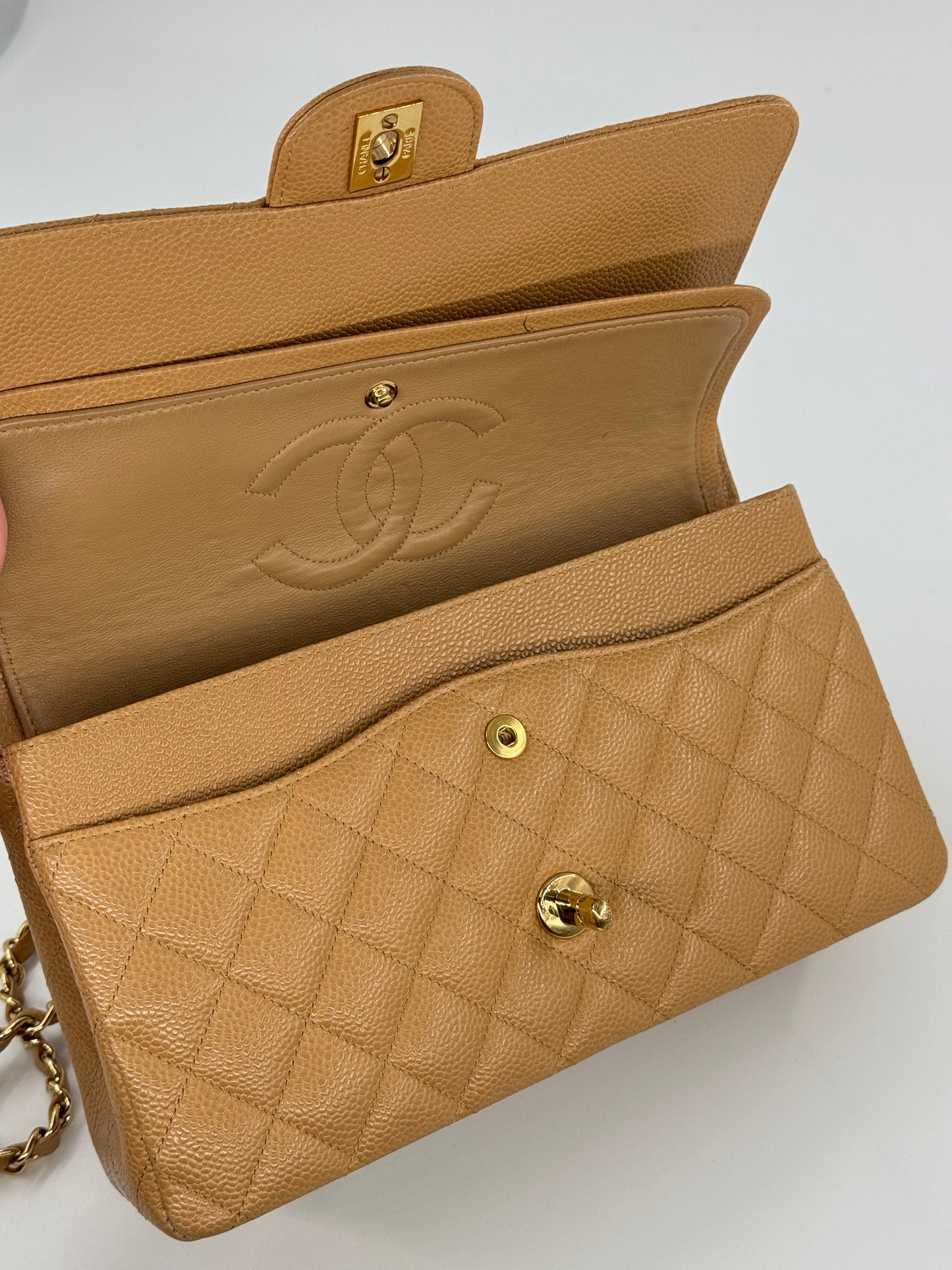 Chanel 2005 Medium Caramel Caviar Classic Flap