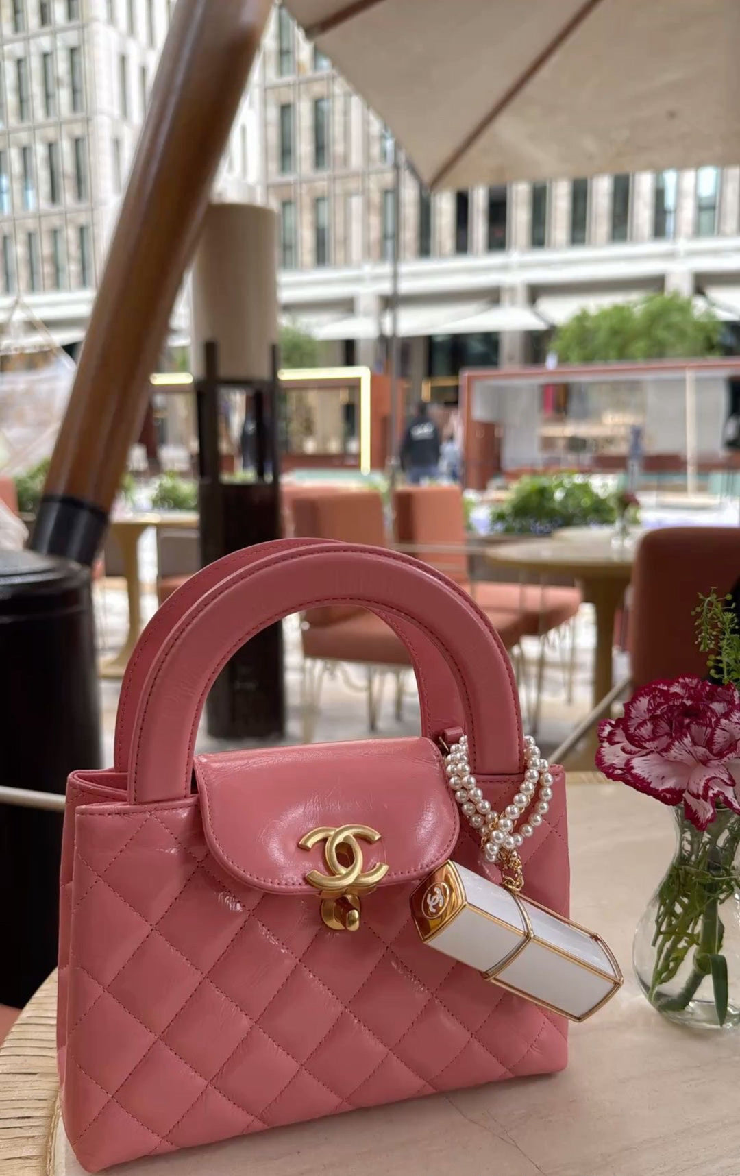 Chanel Medium Kelly Aged Calfskin Pink Gold Hardware 23K