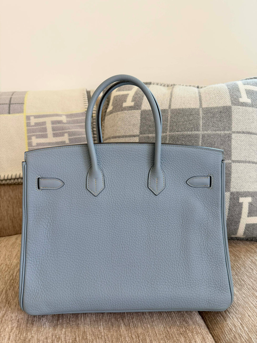 Hermès Birkin 35 Bleu Lin Togo Gold Hardware