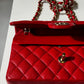 Chanel 19b Small Red Caviar Double Flap Bag