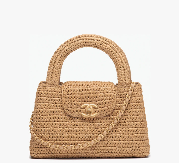 Chanel Cruise 2025/26 Mini Braided Raffia Kelly Bag