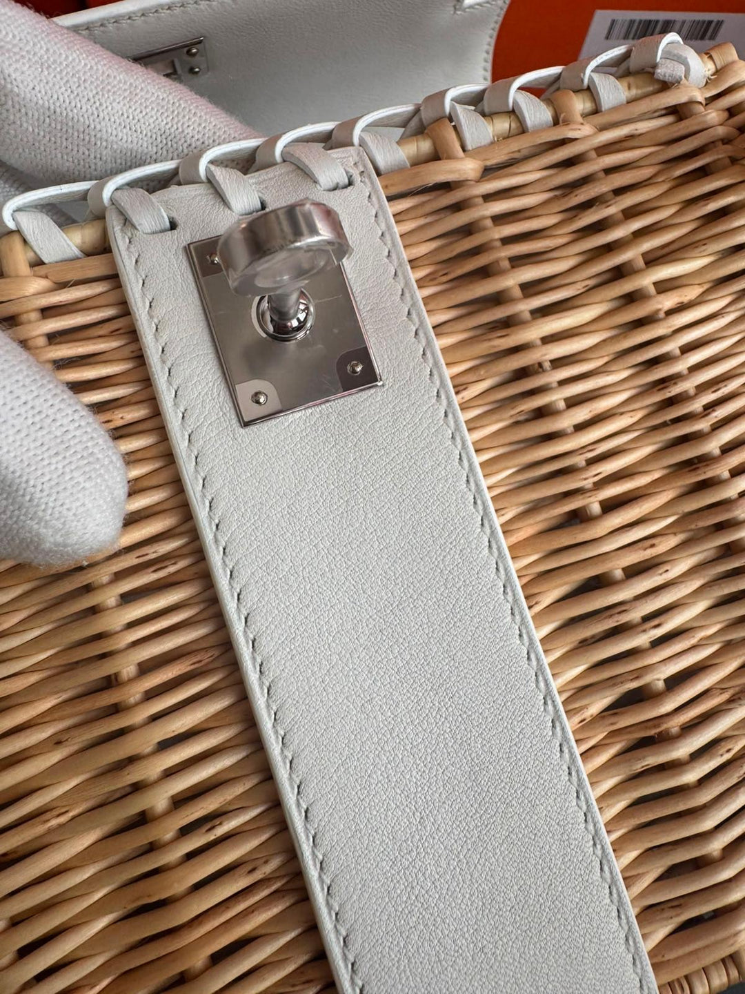 Hermès Mini Kelly Picnic Wicker New White Palladium Hardware 2020
